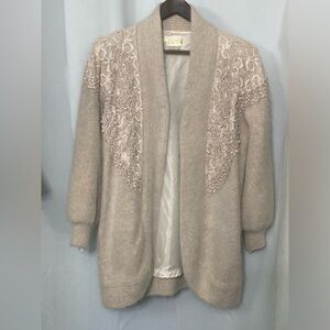 BELLDINI Angor & Rabbit Hair Long Cardigan M Beige NWOT